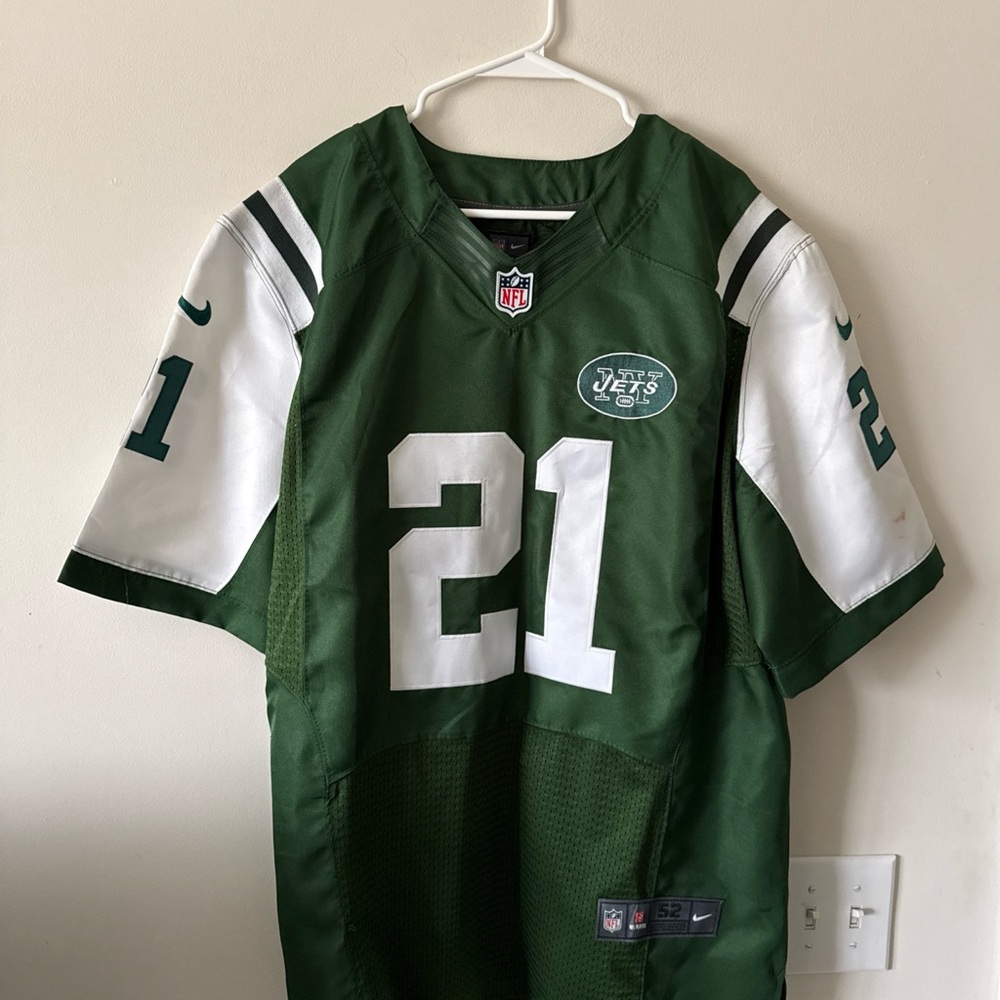Men’s Nike CHRIS JOHNSON #21 New York Jets NFL Stitched Jersey Sz 52 Green RARE